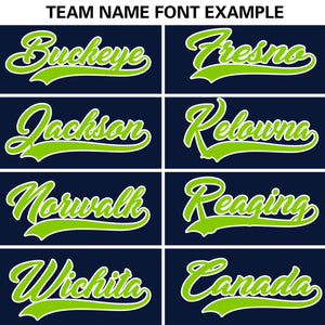 Custom Navy Neon Green Personalized Flame Graffiti Pattern Authentic Baseball Jersey