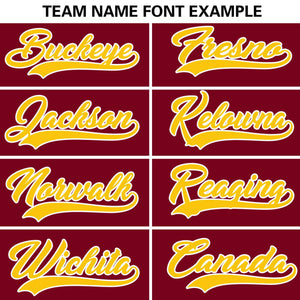 Custom Crimson Gold Personalized Flame Graffiti Pattern Authentic Baseball Jersey