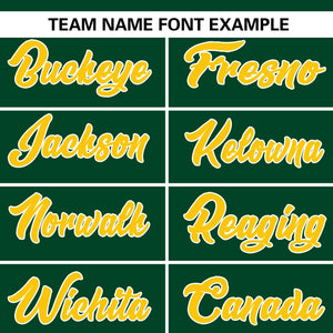 Custom Green Gold Personalized Flame Graffiti Pattern Authentic Baseball Jersey