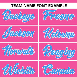 Custom Pink Powder Blue Personalized Flame Graffiti Pattern Authentic Baseball Jersey