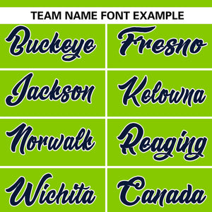 Custom Neon Green Navy Personalized Flame Graffiti Pattern Authentic Baseball Jersey