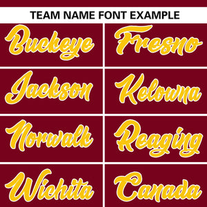 Custom Crimson Gold Personalized Flame Graffiti Pattern Authentic Baseball Jersey