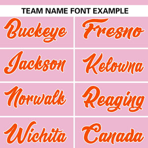 Custom Light Pink Orange Personalized Flame Graffiti Pattern Authentic Baseball Jersey