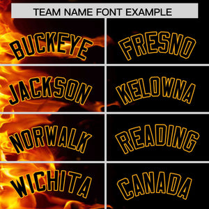 Custom Black Personalized 3D Flame Design Authentic Baseball Jersey