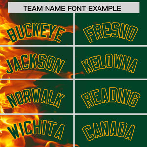 Custom Green Personalized 3D Flame Design Authentic Baseball Jersey