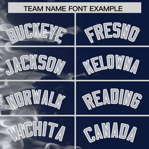 Custom Navy Personalized 3D Flame Design Authentic Baseball Jersey