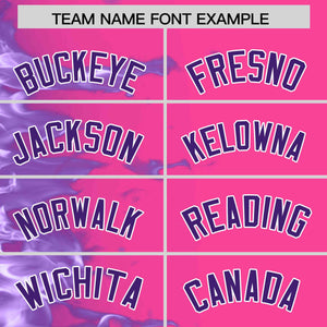 Custom Pink Personalized 3D Flame Design Authentic Baseball Jersey