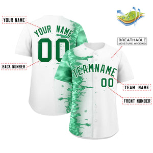 Custom White Personalized 3D Flame Design Authentic Baseball Jersey