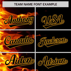 Custom Black Personalized 3D Flame Design Authentic Baseball Jersey