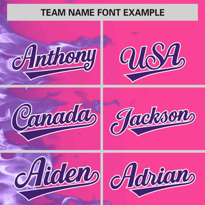 Custom Pink Personalized 3D Flame Design Authentic Baseball Jersey