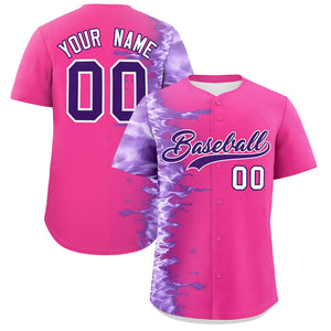 Custom Pink Personalized 3D Flame Design Authentic Baseball Jersey