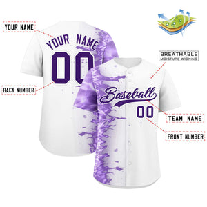 Custom White Personalized 3D Flame Design Authentic Baseball Jersey