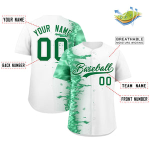 Custom White Personalized 3D Flame Design Authentic Baseball Jersey