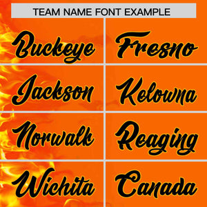 Custom Orange Personalized 3D Flame Design Authentic Baseball Jersey