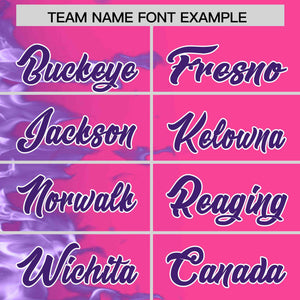 Custom Pink Personalized 3D Flame Design Authentic Baseball Jersey