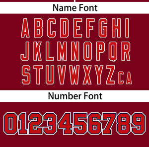 Custom Crimson Red Personalized Gradient Ribbed Design Authentic Baseball Jersey