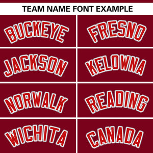 Custom Crimson Red Personalized Gradient Ribbed Design Authentic Baseball Jersey