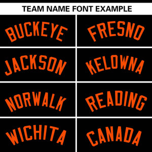 Custom Black Orange Personalized Gradient Ribbed Design Authentic Baseball Jersey