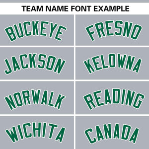 Custom Light Gray Kelly Green Personalized Gradient Ribbed Design Authentic Baseball Jersey