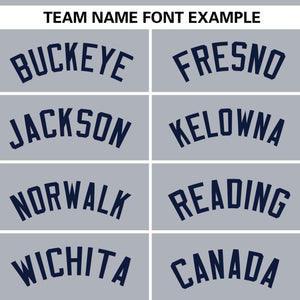 Custom Light Gray Navy Personalized Gradient Ribbed Design Authentic Baseball Jersey