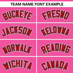 Custom Pink Red Personalized Gradient Ribbed Design Authentic Baseball Jersey