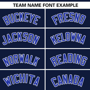 Custom Navy Royal Personalized Gradient Ribbed Design Authentic Baseball Jersey