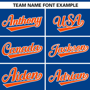 Custom Royal Orange Personalized Gradient Ribbed Design Authentic Baseball Jersey