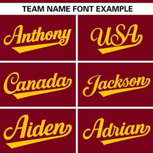 Custom Crimson Gold Personalized Gradient Ribbed Design Authentic Baseball Jersey