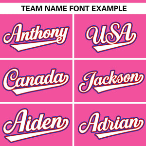 Custom Pink White Personalized Gradient Ribbed Design Authentic Baseball Jersey