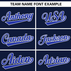 Custom Navy Royal Personalized Gradient Ribbed Design Authentic Baseball Jersey