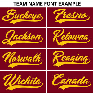 Custom Crimson Gold Personalized Gradient Ribbed Design Authentic Baseball Jersey