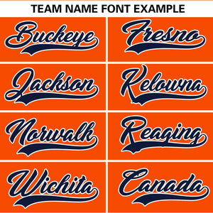 Custom Orange Navy Personalized Gradient Ribbed Design Authentic Baseball Jersey