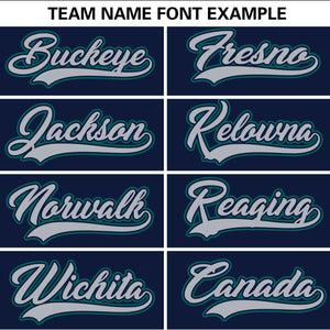 Custom Navy Light Gray Personalized Gradient Ribbed Design Authentic Baseball Jersey