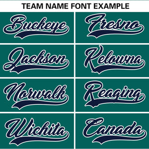 Custom Aqua Navy Personalized Gradient Ribbed Design Authentic Baseball Jersey