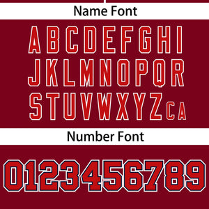 Custom Crimson Red Personalized Gradient Ribbed Design Authentic Baseball Jersey