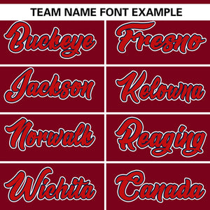 Custom Crimson Red Personalized Gradient Ribbed Design Authentic Baseball Jersey