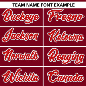 Custom Crimson Red Personalized Gradient Ribbed Design Authentic Baseball Jersey