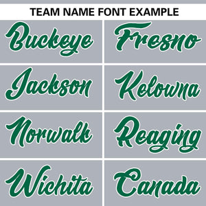 Custom Light Gray Kelly Green Personalized Gradient Ribbed Design Authentic Baseball Jersey