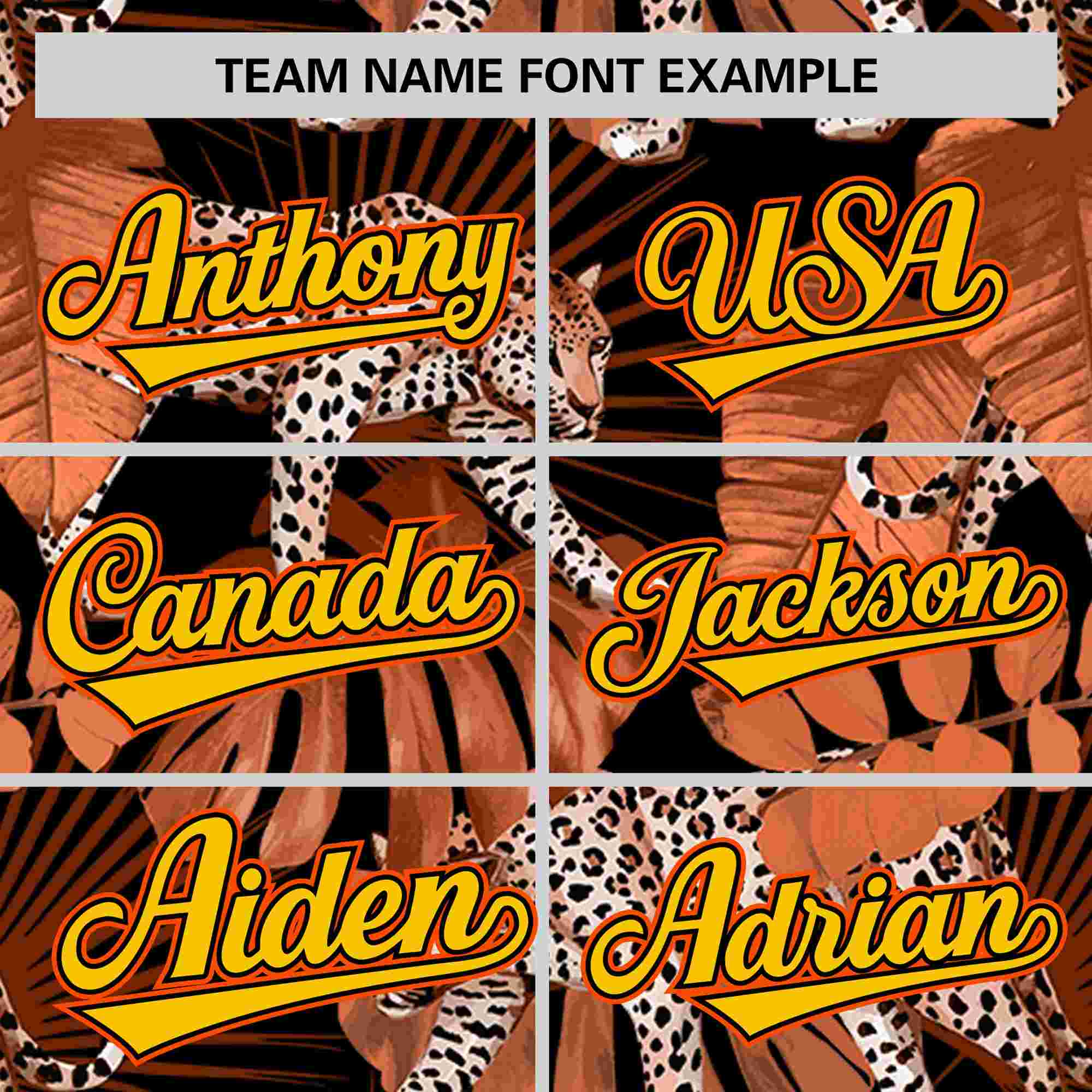 Custom Orange Personalized Leopard Graffiti Pattern Authentic Baseball Jersey