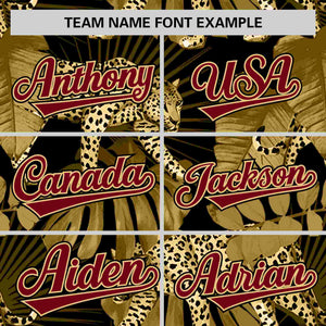 Custom Crimson Personalized Leopard Graffiti Pattern Authentic Baseball Jersey