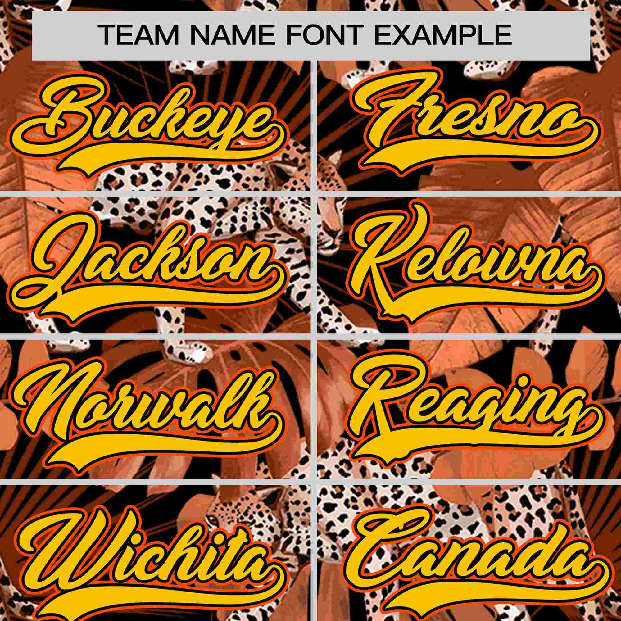 Custom Orange Personalized Leopard Graffiti Pattern Authentic Baseball Jersey