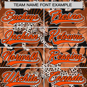 Custom Brown Personalized Leopard Graffiti Pattern Authentic Baseball Jersey