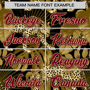 Custom Crimson Personalized Leopard Graffiti Pattern Authentic Baseball Jersey