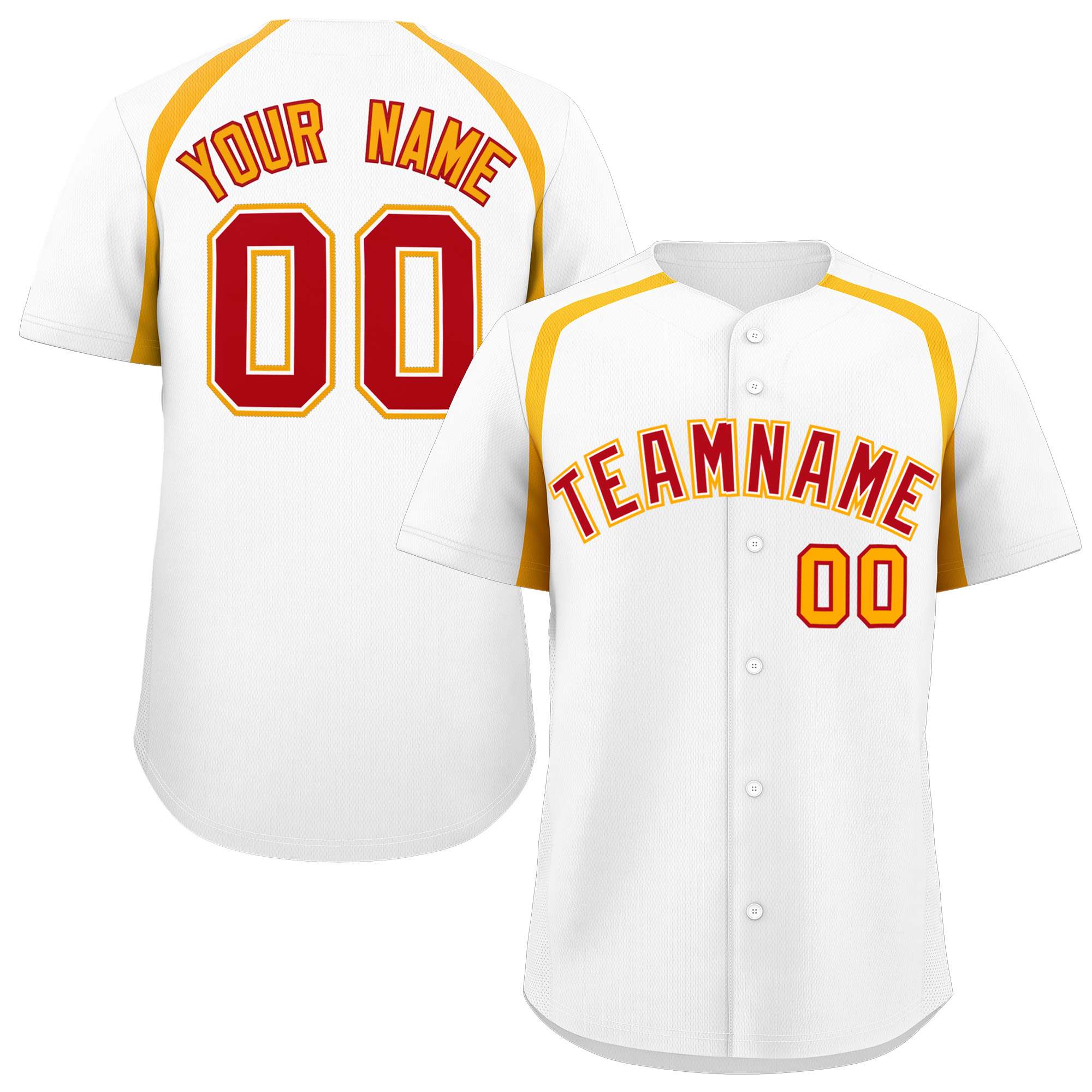 Custom White Yellow Personalized Color Block Authentic Baseball Jersey