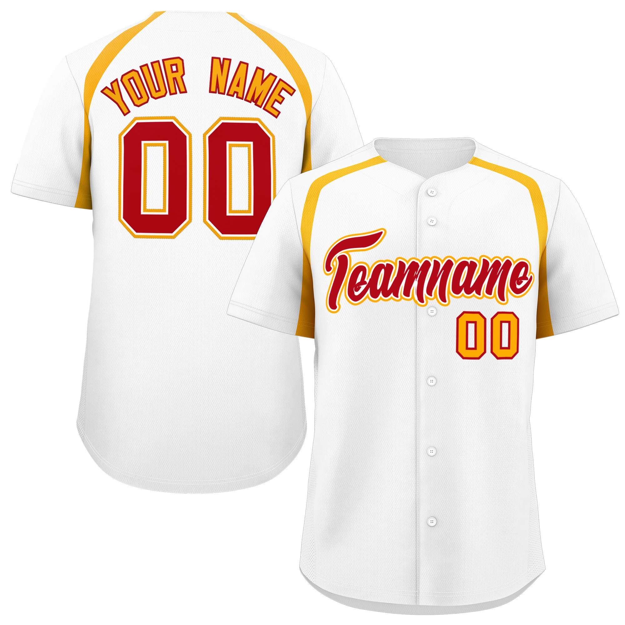 Custom White Yellow Personalized Color Block Authentic Baseball Jersey