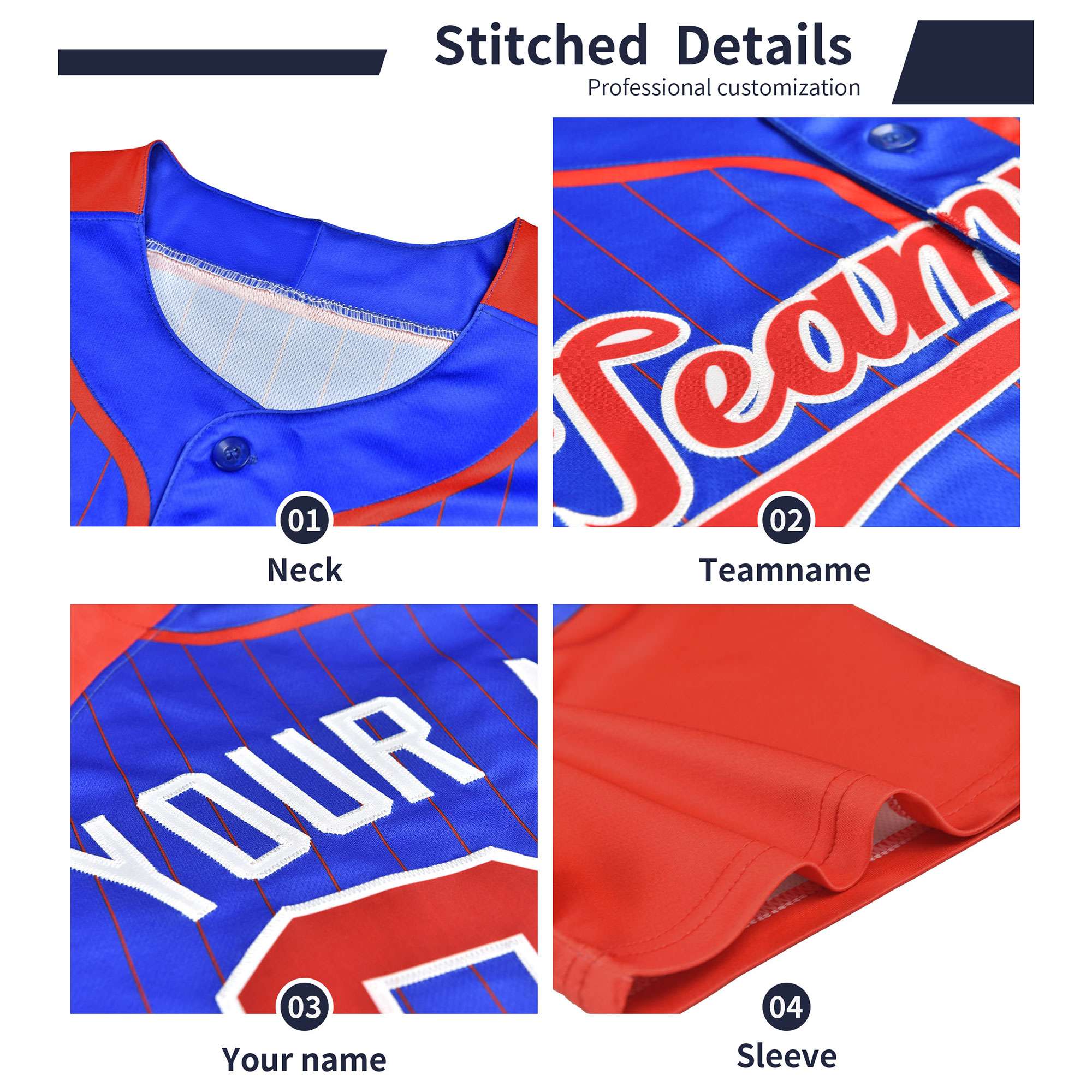 Custom White Royal Personalized Color Block Authentic Baseball Jersey