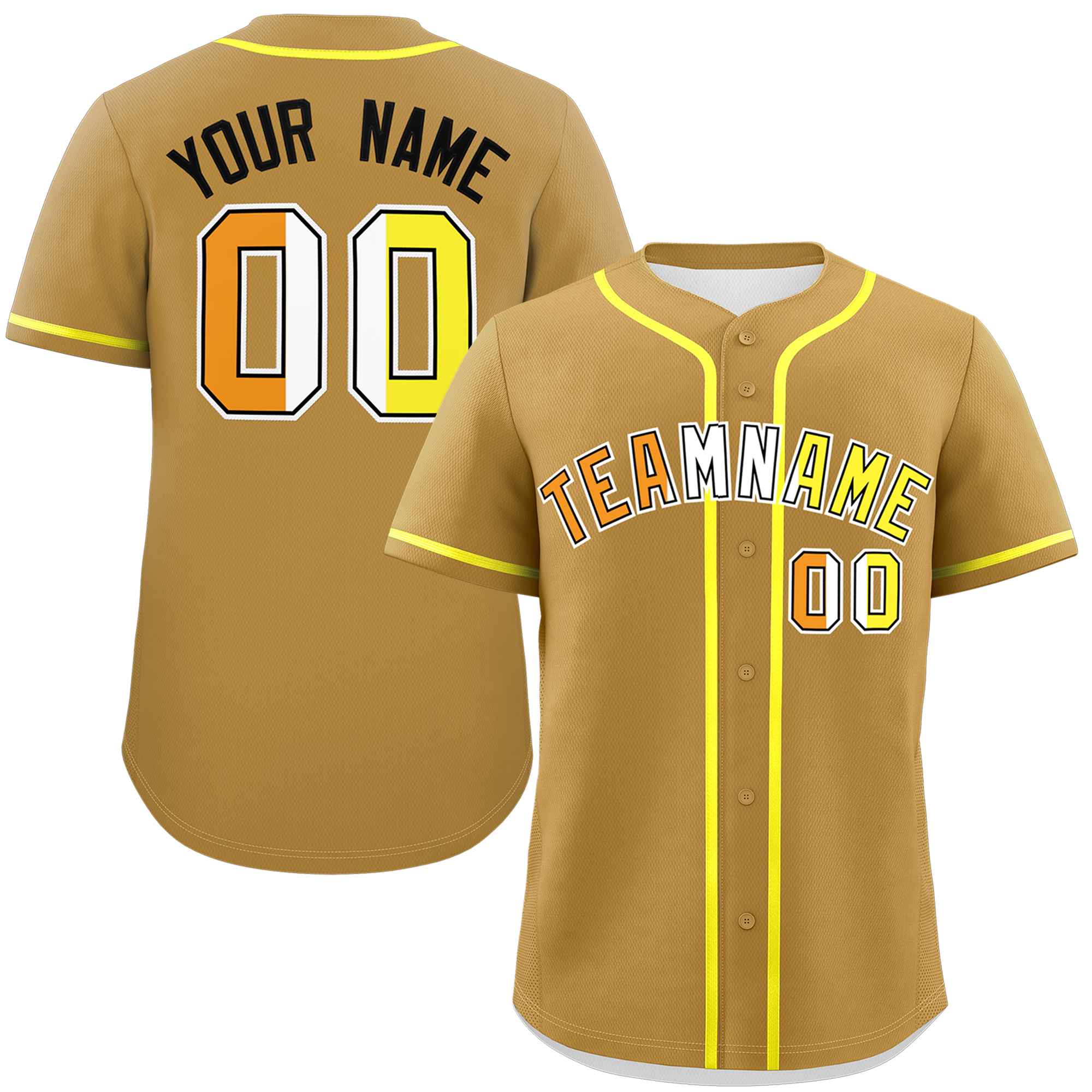 Custom Old Gold Maverique For Pride Month Classic Style Authentic Baseball Jersey