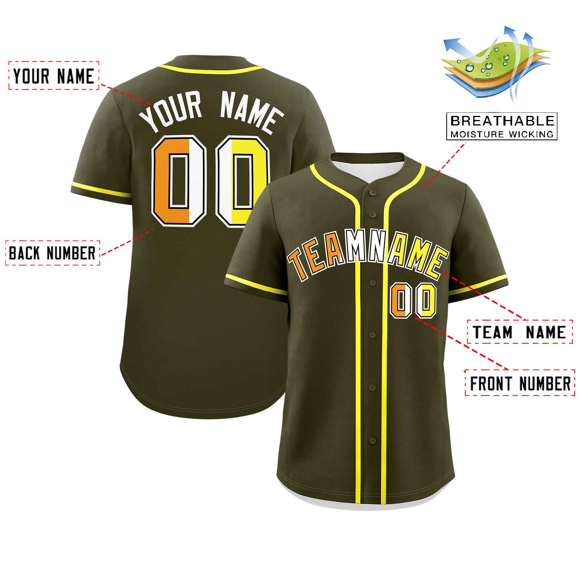 Custom Olive Maverique For Pride Month Classic Style Authentic Baseball Jersey