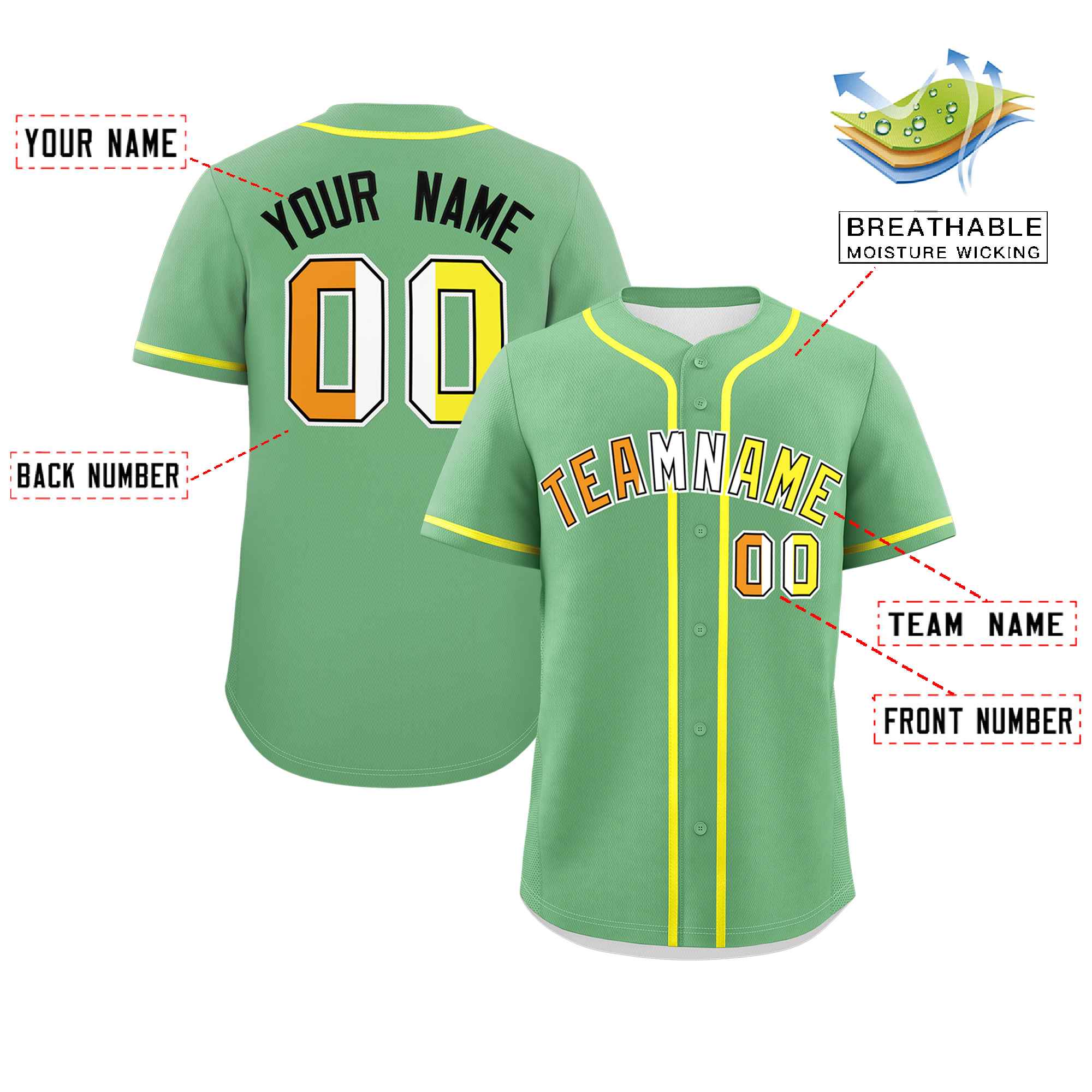 Custom Light Green Maverique For Pride Month Classic Style Authentic Baseball Jersey