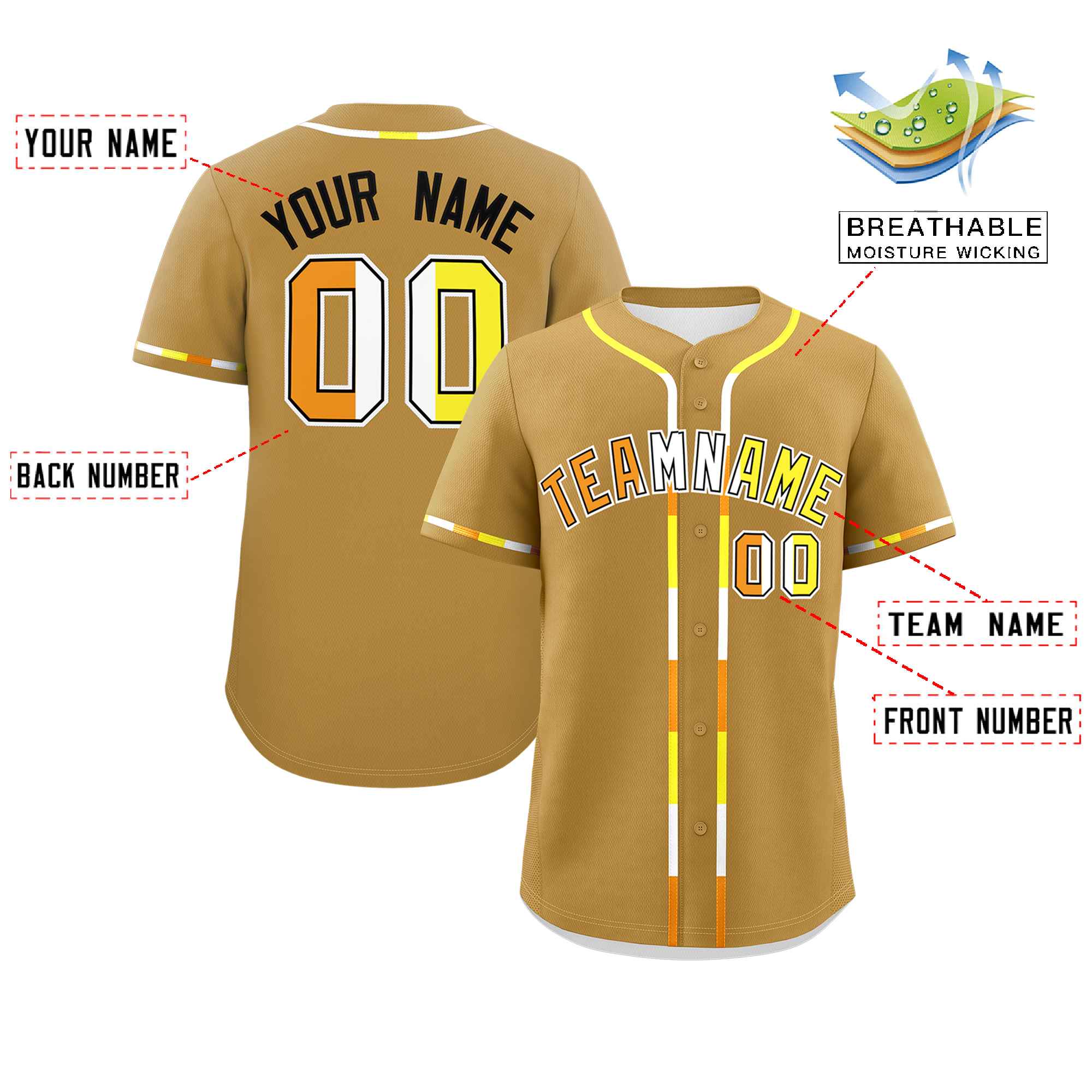 Custom Old Gold Maverique For Pride Month Classic Style Authentic Baseball Jersey